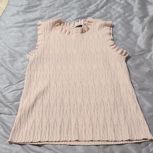 Ann Taylor Factory Ruffled Tank Top - Soft Pink